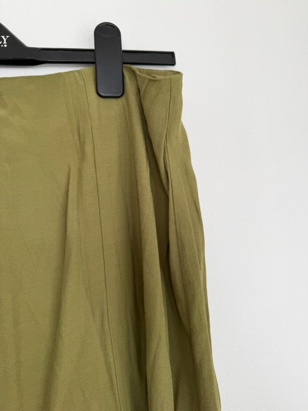 $79 Retail Urban Outfitters Olive Green Button Front Midi Skirt Linen Viscose - Picture 12 of 12